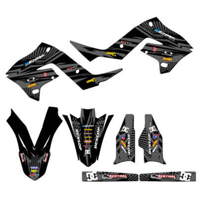 2003-2008 fits POLISPORT RESTYLE KX 250 MAYHEM Black Senge Graphics Kit