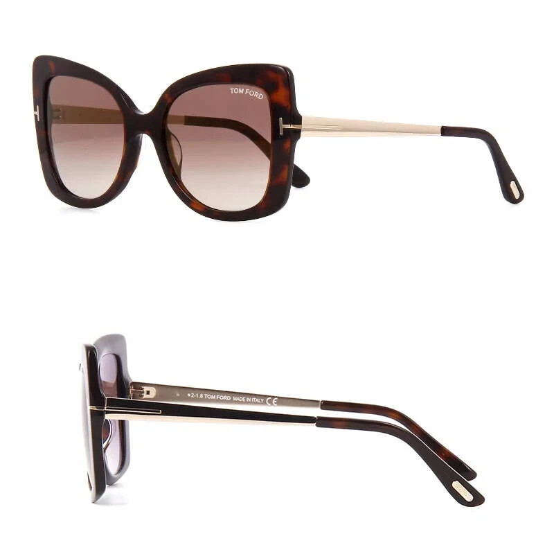 新品TOM FORD トムフォード　サングラス Gianna-02 TF609 Tom Gianna-02 TF609 52G Tortoise Butterfly Style Sunglasses