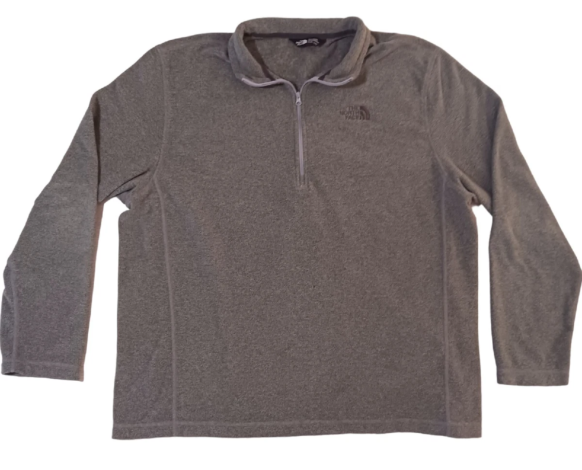The North Face Menu0026#039;s XL 1/4 Zip Fleece Pullover Light Gray Hiking  Activewear | eBay