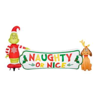 Gemmy 9 ft LED Grinch with Naughty or Nice Christmas Airblown Inflatable