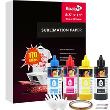 Combo Kit Koala Sublimation Paper 8.5x11 170 P + Koala Sublimation Ink for Epson