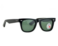 Ray-Ban Sunglasses RB2140 Original Wayfarer Black Frame Green Lenses 50mm Unisex