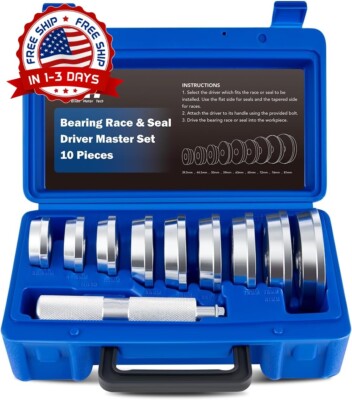 PROFESIONAL Kit De Extraccion De Rodamientos Traccion Delantera Carro Auto 10 pc