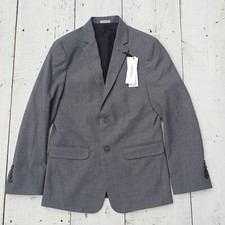 Calvin Klein Gray Blazer Jacket Youth Boy's Size 16R Slim Fit Stretch NEW