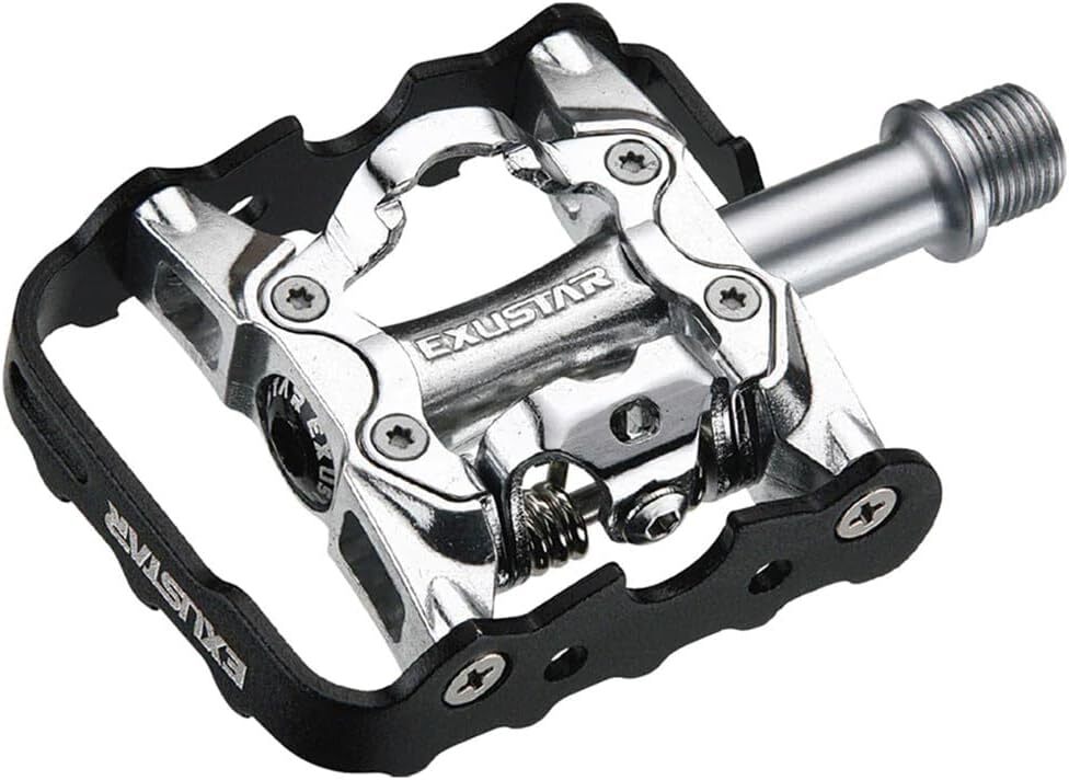 Exustar+EPM86+Mountain+Bike+Pedals+Black+With+Cleats+Platform2F