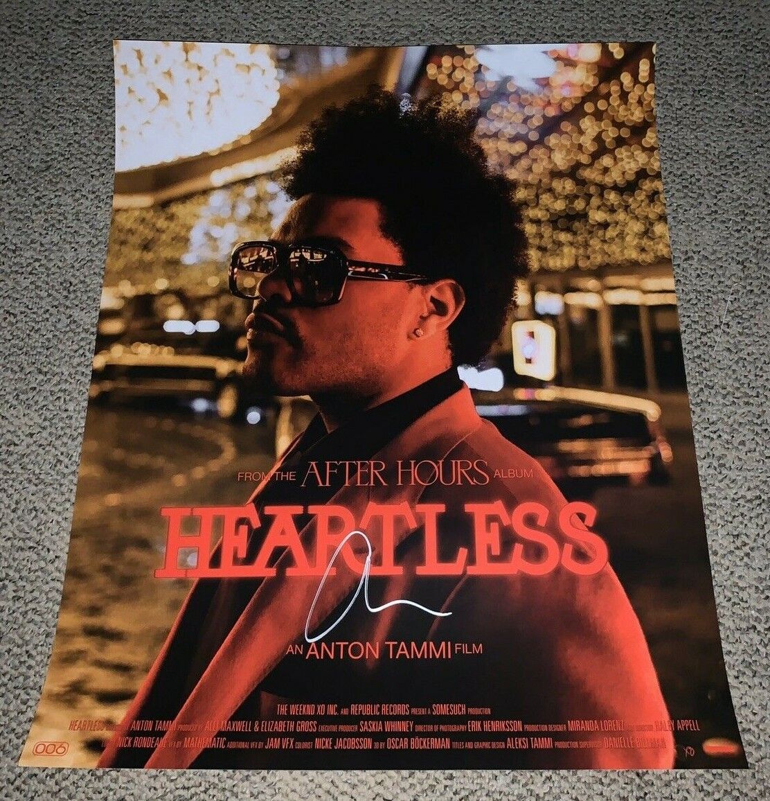 The Weeknd Signed AFTER HOURS HEARTLESS Movie Poster 24x30 Abel Tesfaye  Album