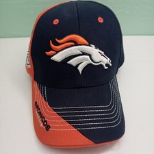 NFL Team Apparel Denver Broncos Baseball Cap Strap Back Blue/Orange Embroidered