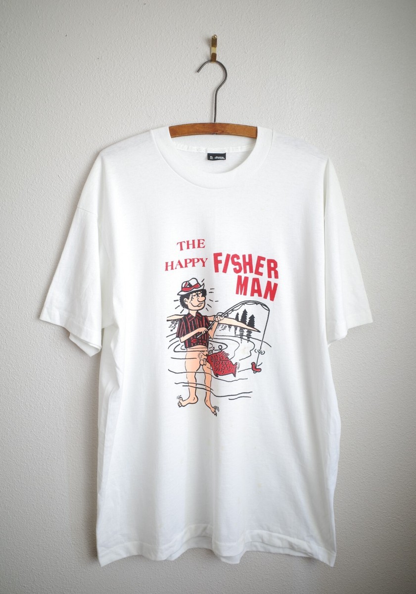 Vintage 90's 'The Happy Fisherman' Dirty Humor T Shirt Size XL