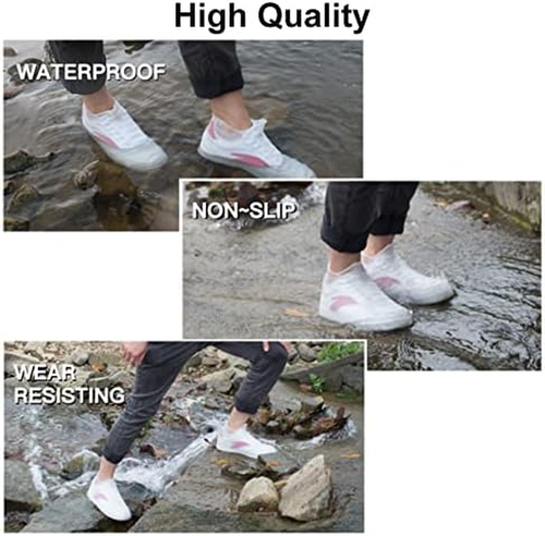Waterproof Shoe Covers, Non-Slip Water Resistant Overshoes Silicone Rubber Rain - Picture 2 of 12