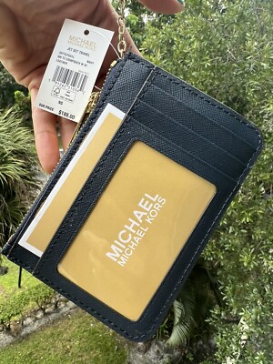 MICHAEL KORS コインケース NAVY 新品未使用品 Michael Kors Jet Set Travel Small Leather Top Zip Coin Pouch