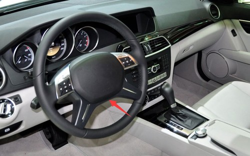 Soillar Agate Wood Grain Center Console Trim For Benz C-Class 2012-2014 – Brown, Self-Adhesive, Scratch-Resistant