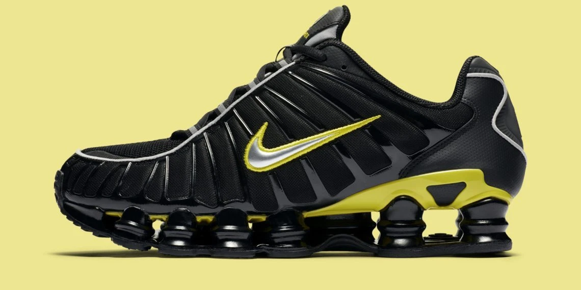Nike Shox TL Black Dynamic Yellow Metallic Silver CN0151-002 Men's
