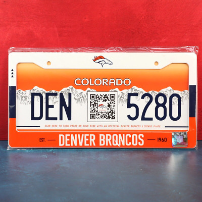 Denver Broncos License Plate Frame Est. 1960 Orange Blue White NFL 2024 Unopened