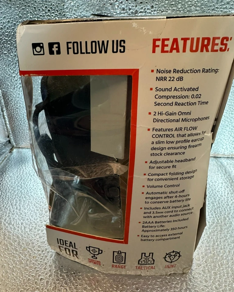 Orejera electrónica Howard Leight Impact Sport protección auditiva 22dB negra Foto 3 de 3