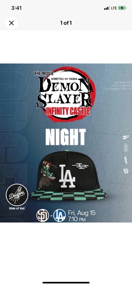 Demon Slayer LA Dodgers キャップ　➕　おまけ付き LA Dodgers, Demon Slayer x Dodger Collab Hat - 08/15/2025