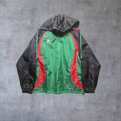 Patrick Retro wasserdichte Windjacke schwarz Viertelreißverschluss neu ohne Etikett Kapuze Größe XL BRW
