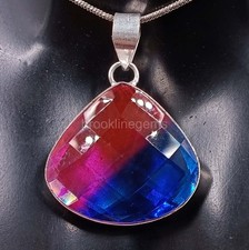 74.35Ct Natural Ametrine Bi-Color Pear Cut 925 Steraling Pendant Loose Gems 5OSK