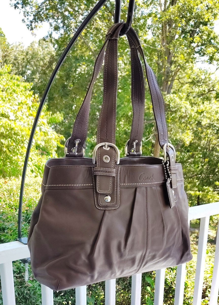 バッグ Vintage Coach Leather Tote Bag Brown Coach vintage brown tote - Gem