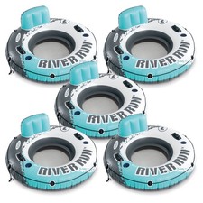 Intex River Run 1 53" Inflatable Floating Tube Lake Pool Ocean Raft 5 Pack