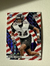 Malaki Starks 2025 Panini Mosaic #347 Red and White Stripe Mosaic Prizm Rookie