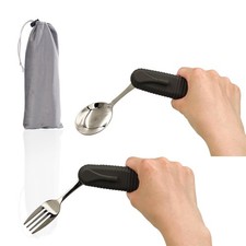 Adaptive Utensils Spoons Forks Set,Open Handle Design Provides Several Positi...