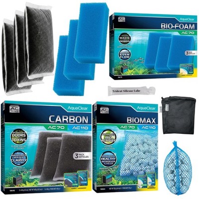 AquaClear 70 HOB Maintenance & Filter Media Kit, Including Mesh Bags (AquaCle...