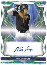Nick Gonzales 2021 TOPPS PRO DEBUT MLB PROSPECT AUTOGRAPH CARD Pirates AUTO /90