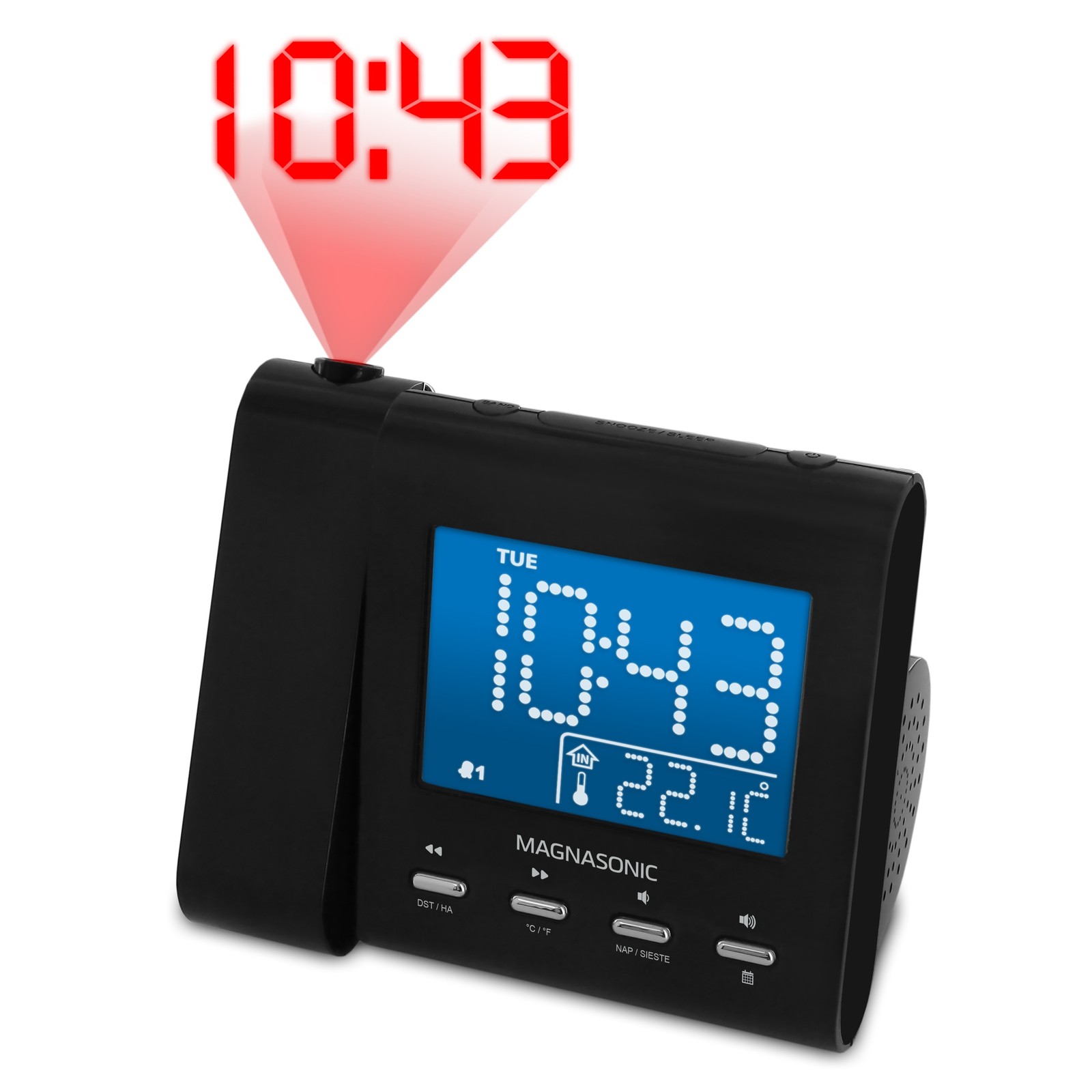 Magnasonic Projection Alarm Clock Radio with Battery Backup & Dual Alarm photo