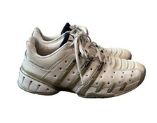 Adidas Barricade Tennis Shoes Size 8 779001 White Navy Sneakers Workout Gym