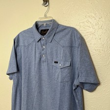 Howler Bros Shirt Mens XL Blue Ranchero Polo Pearl Snap Western