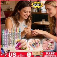 12 Colors Nail Art Pens Set, 2026 New DIY Nail Art Markers Drawing Painting Line