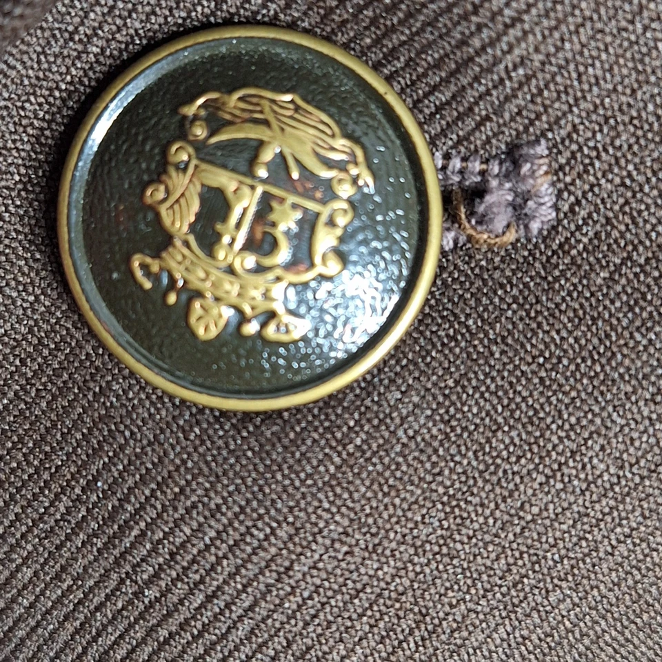 Blazer abrigo deportivo Fioravanti años 70 para hombre 38S marrón con botones de latón Foto 3 de 4