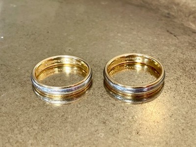 Tiffany & Co. 18K & Platin Lucida Ehering 4mm Ringgröße 8