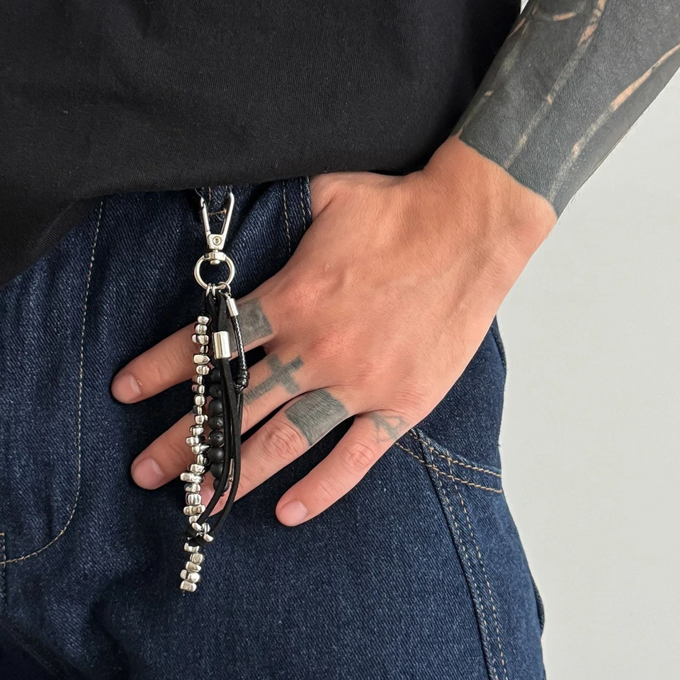 Llavero de roca de lava para hombre Cinturón Cadena Cartera Cadena Jeans Pantalones Cadena Cartera Dije Foto 3 de 4