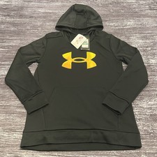 NWT Under Armour Youth Girls Fleece Black Iridescent Hoodie Size Youth Large