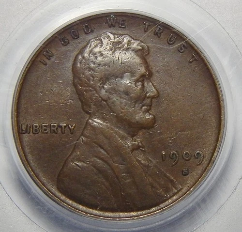 1909-S VDB PCGS/CAC XF40 LINCOLN WHEAT PENNY