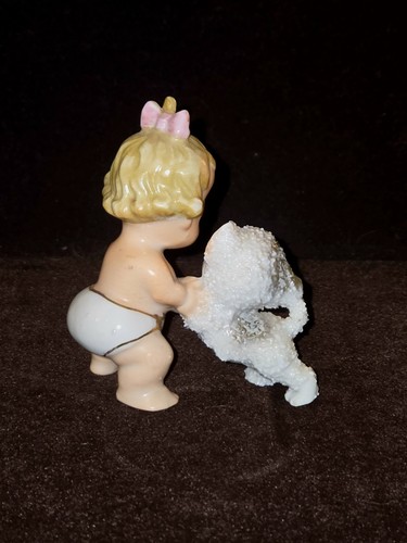Vintage Piano Baby Playing with Kitten Cat Japan Figurine Ceramic sugar texture - Picture 3 of 10