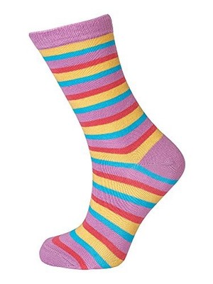 StripeySocken Damen Streifen Socken Strümpfe Baumwolle, Mehrfarbig, Gr. 36-40