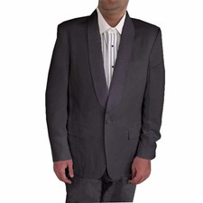 Mens Shawl Collar Black Tuxedo Dinner Jacket, 100 Wool