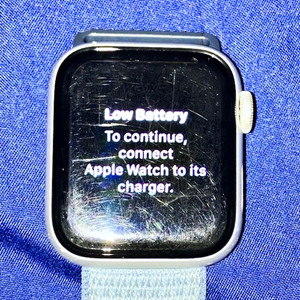 Apple Watch Series 4 40mm Silver Aluminum GPS 16GB Heart Rate Blue Nylon