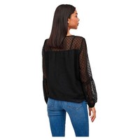 Vila Damen Viedee L/S Top/Su - Noos Bluse 14079577,Schwarz,42