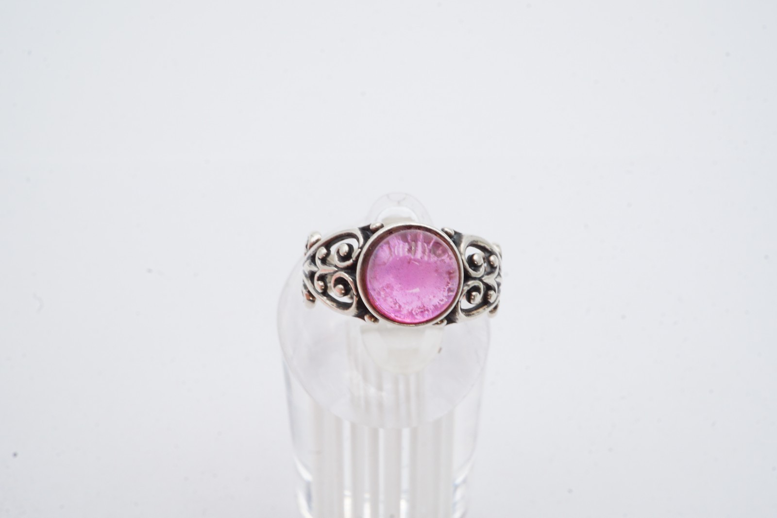 Sterling Silver 925 Ruby Cabochon Ring Size 6.75 - image 8