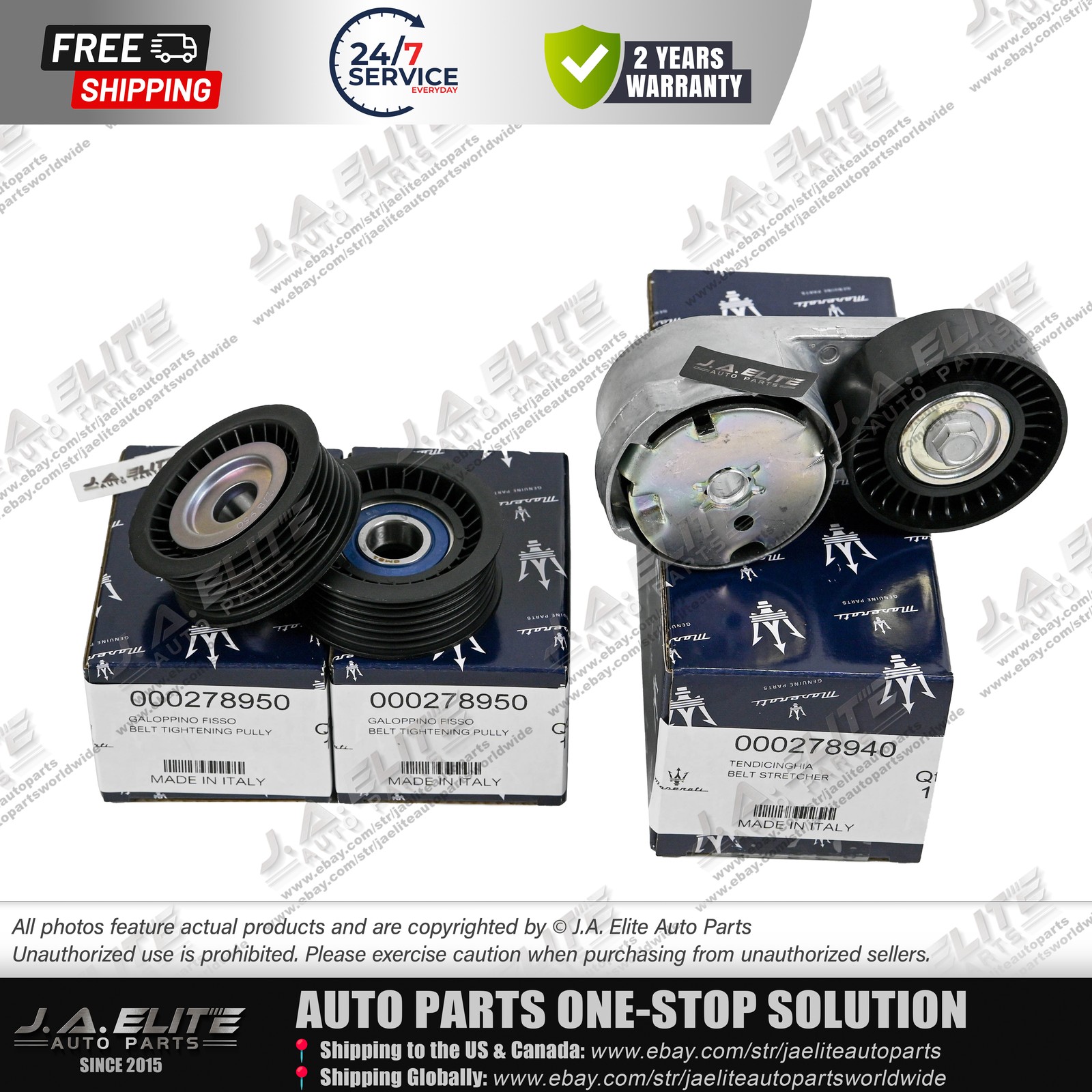 3pcs Genuine Drive Belt Replacement Kit fit Maserati Ghibli Levante Quattroporte