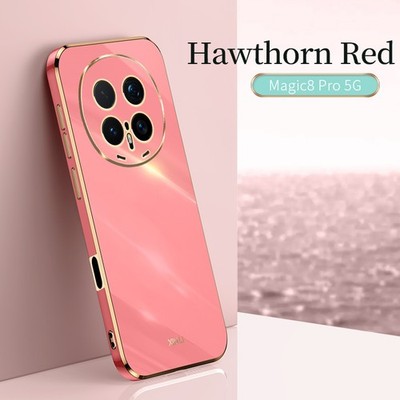 For Honor Magic8 Pro 5G, Luxury Candy Plating Frame Soft Rubber Back Case Cover