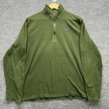 The North Face Fleece Pullover Men's Medium Green Long Sleeve Half Zip Polartec