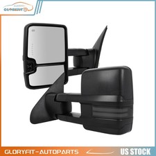 Power Heated Running Light Signals Towing Mirrors Black For 07-17 Toyota Tundra
