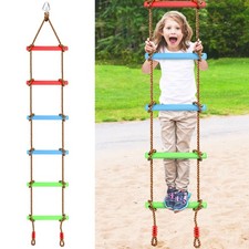 6.6 Ft Climbing Rope Ladder for Kids, Hanging Rope Ladder for Indoor Play Set...