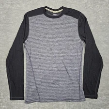 Smartwool Merino 250 Base Layer Shirt Mens Medium Black Gray Crewneck Wool