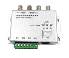 BeElion UTP 4 Channel Passive Video Balun Transceiver, BNC to Cat5/5E/6