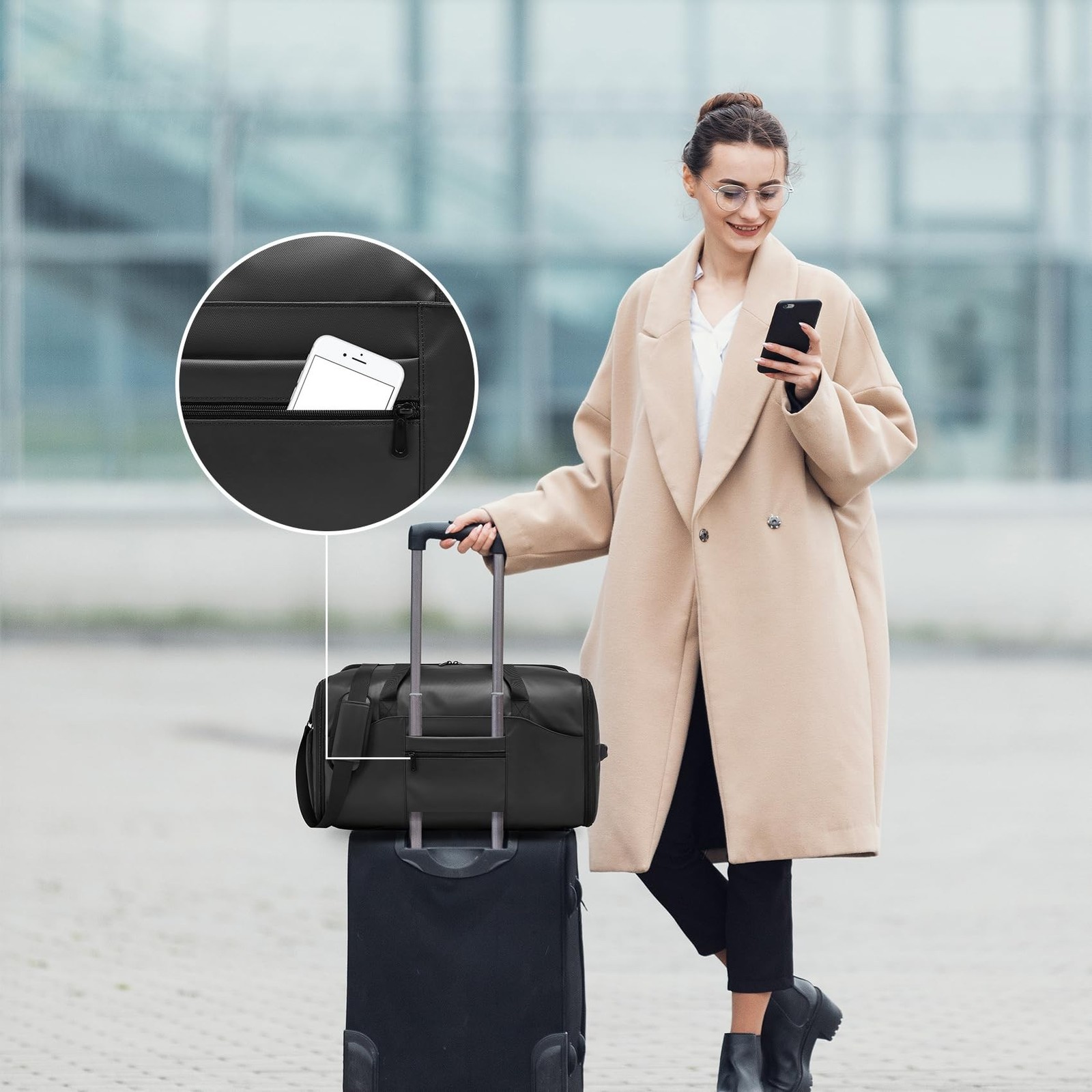 Garment Duffle Bags for Travel,Moulyan Convertible Garment Bag with Shoe Comp...